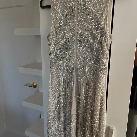 Classy Silver Beaded Dress - Picture 2 of 5